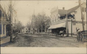 South Paris Maine ME Street Scene Visible Signs CRISP c1910 Real Photo Postcard