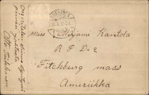 Finland - Lannevesi - Uurainen Cancel c1920 Real Photo Postcard