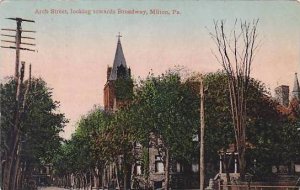 Pennsylvania Milton Arch Street Looking Towards Broadway 1910