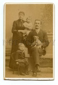 498279 Denmark family children and pug dog Christensen & Morange Copenhagen CDV