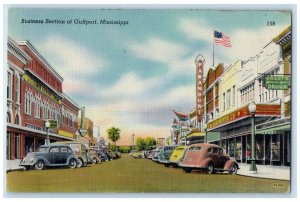 c1930's Business Section Grants Drugs Store Gulfport Mississippi MS Postcard