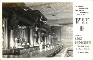 RPPC Gay 90s Bar Las Vegas NV Original Arizona Club Mahogany Bar, Last Frontier