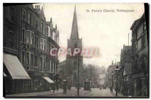 Postcard Old St Peter's Church & # 39s Nottingham