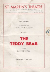 The Teddy Bear Ursula Jeans Comedy St Martins Theatre Programme