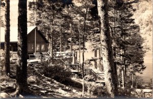 RPPC Appalachian Mt Club Echo Lake Camp, Mt Desert Island ME Vtg Postcard X51