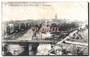 Old Postcard Panorama van af het Witte Huis Rotterdam