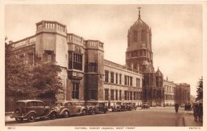 OXFORD UK CHRIST CHURCH WEST FRONT~GREAT OLD AUTOS~FRITH'S POSTCARD