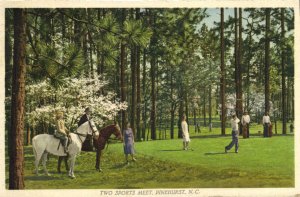 PC GOLF, NC, PINEHURST, TWO SPORTS MEET, Vintage Postcard (b45771)