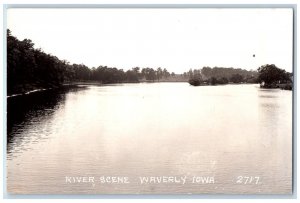 Waverly Iowa IA Postcard RPPC Photo View Of River Scene 1945 Posted Vintage