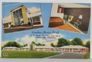 VA Richmond Cavalier Manor Motel U.S. Rte 1 Postcard Q13