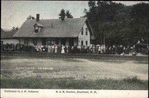 Bradford New Hampshire NH B&M Railroad Train Station Depot Vintage Postcard