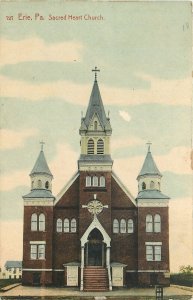 Postcard C-1910 Pennsylvania Erie Sacred Heart Church Religion PA24-4836