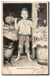 Old Postcard Folklore Costume fruit Marchand (child)