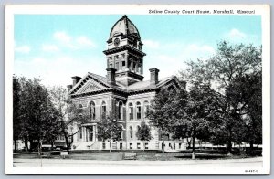 K31/ Marshall Missouri Postcard c1940s Saline County Court House 219