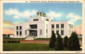 Linen Postcard Administration Building Memphis Municipal Airport Tennessee~4204