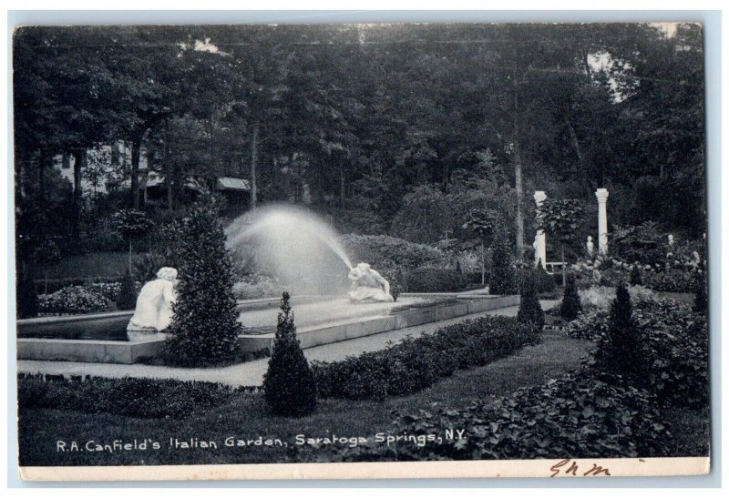 1907 RA Canfield Italian Garden Saratoga Springs New York NY Vintage Psotcard 