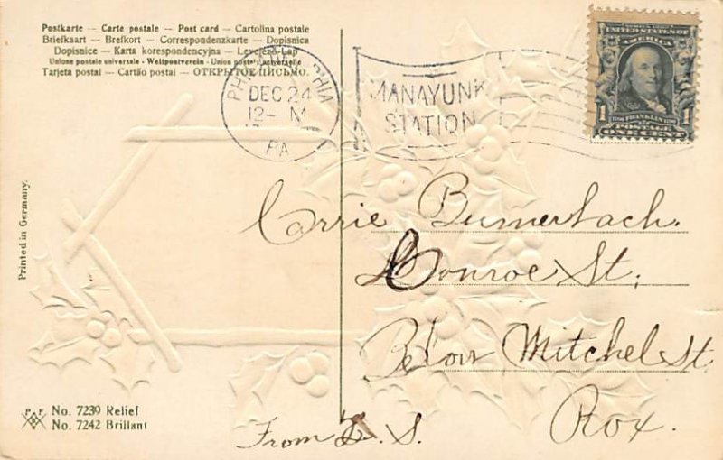 PFB Publishing Christmas Postal used unknown light postal marking on front