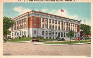 Vintage Postcard US Post Office And Government Building Roanoke Virginia VA