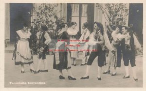 Native Ethnic Costume, RPPC, Italy, Tarantella Sorrentina, Fold Dance