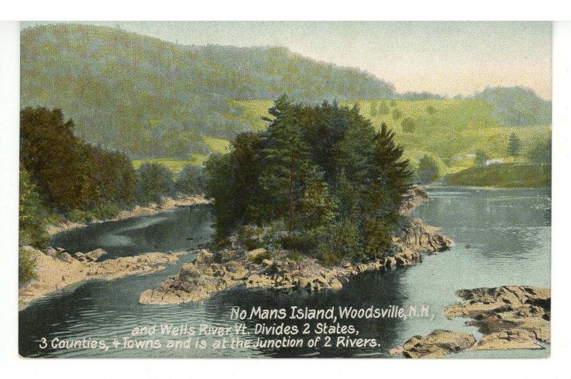 NH - Woodsville. No Man's Island, Ammonoosuc & Connecticut Rivers