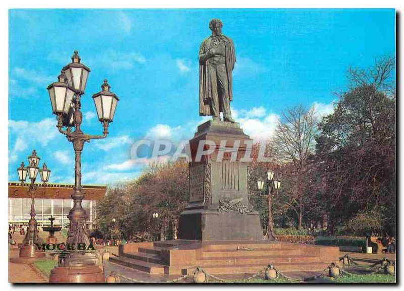 Postcard Modern Moscow Statue of AS Pushkin