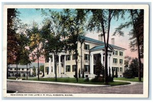 c1920 Residence Late J.F. Hill Exterior Building Augusta Maine Vintage Postcard 