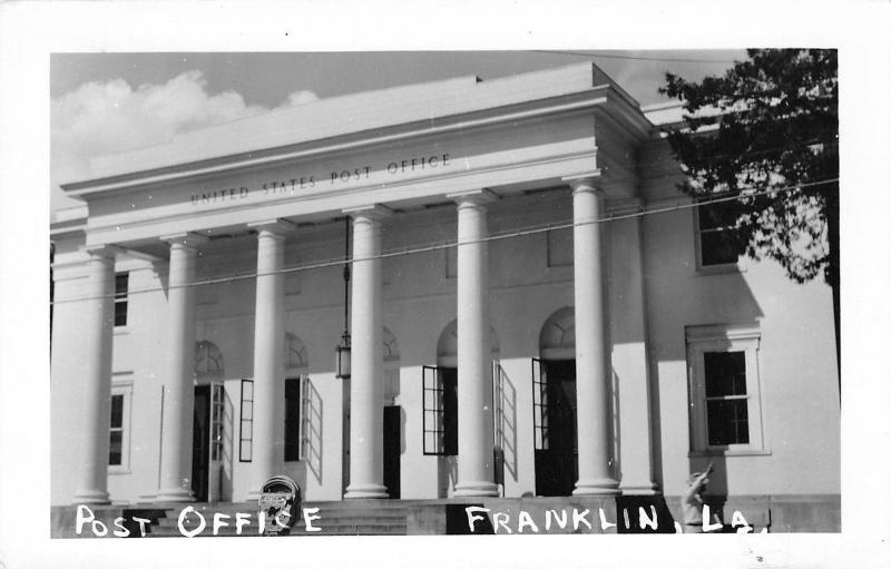 Franklin Louisiana~Post Office~Windows Open~Parking Meter~1950s Real Photo~RPPC 