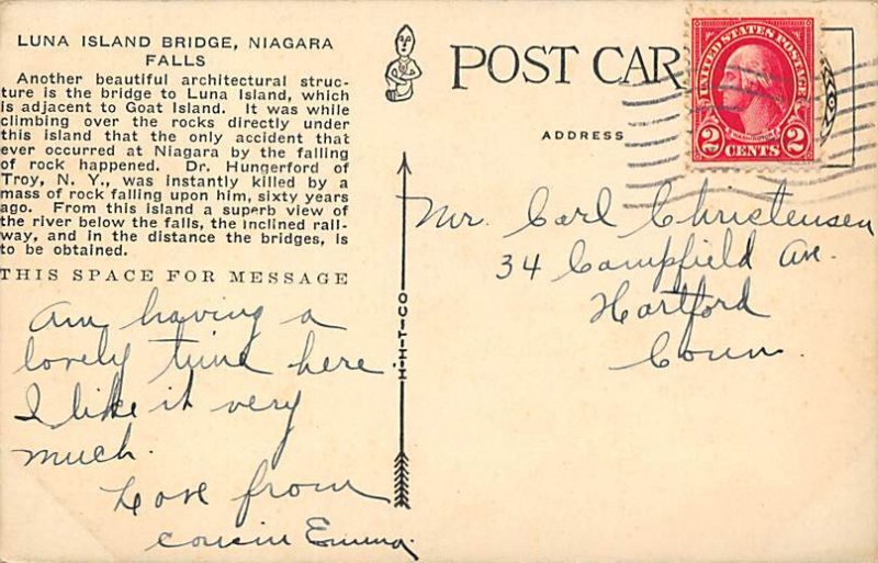 Luna Island bridge Niagara Falls Postal Used Unknown 