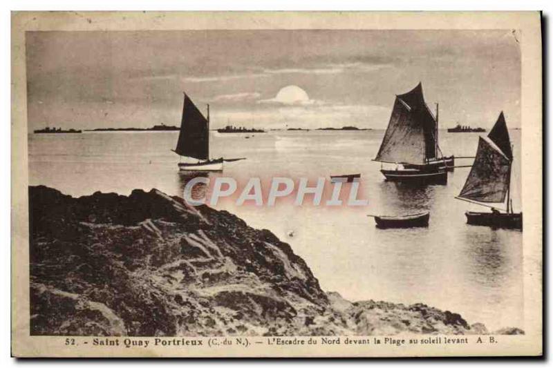 Postcard Old Fishing Boat Saint Quay Portrieux L & # 39escadre North off the ...