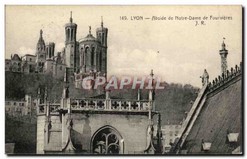 Lyon Old Postcard Apse of Notre Dame de Fourvi�re