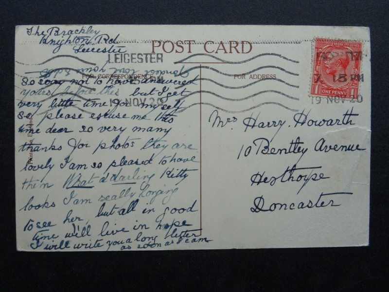 Leicester GALLOWTREE GATE showing MAN GREASING TRAMWAY TRACK c1920 Postcard