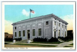 Cullman Albama Postcard Post Office Building Exterior View c1940 Vintage Antique