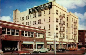 Vtg 1950s Hotel Jefferson Old Cars Jacksonville Florida FL Postcard