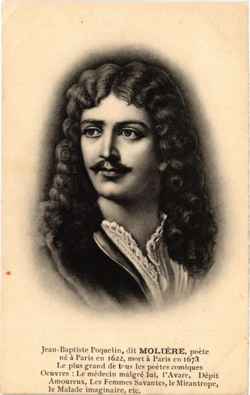 CPA écrivain auteur poete JEAN-BAPTISTE POQUELIN, DIT MOLIERE (305055)