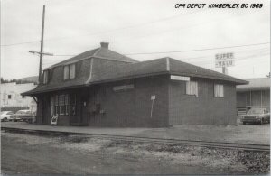 CPR Depot Kimberley BC Railways Station Super Valu 1969 Unused RPPC Postcard F84