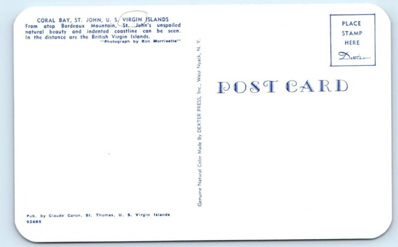 Coral Bay - St. John - Virgin Islands - Postcard