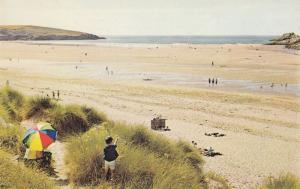 LGBT Gay Interest Umbrella at Crantock Beach 1970s Postcard