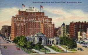 Gateway Park and Nicollet Hotel in Minneapolis, Minnesota