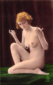 French Tinted Nude Postcard Unused 