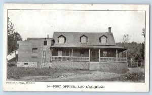 Lac L'Achigan Montreal Canada Postcard Post Office Building c1910's Antique