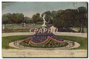 Postcard Old St Germain en Laye Le Rond Point des Roses L & # 39amour and fol...