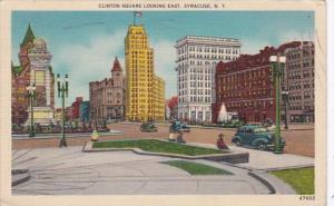 New York Syracuse Clinton Square Looking East 1942