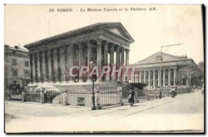 Old Postcard Nimes La Maison Carree and Theater