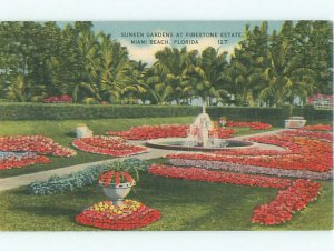 Linen GARDEN SCENE Miami Beach Florida FL AF6947