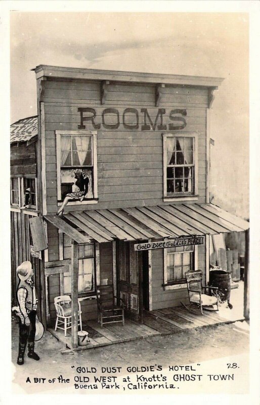 RPPC, Gold Dust Goldies Hotel, Knotts Berry Place, Buena Park, CA, Old Postcard