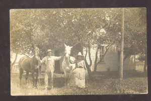 RPPC YATES CITY ILLINOIS TO RAPATEE ILL. HORSE FAMILY 1912 REAL PHOTO POSTCARD