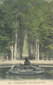 Postcard France Versailles park scenery fountain view 