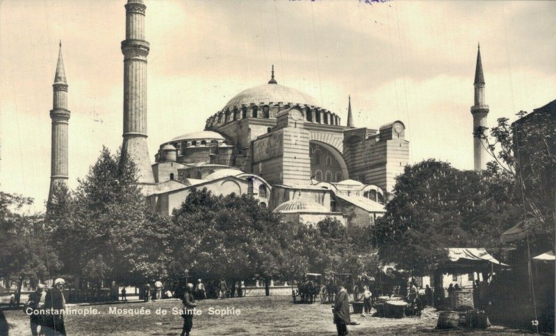 Turkey Istanbul Constantinople Hagia Sophia Mosque Vintage RPPC 08.39