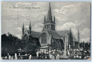 Norfolk England Postcard St. Nicholas Church Great Yarmouth c1910 Posted