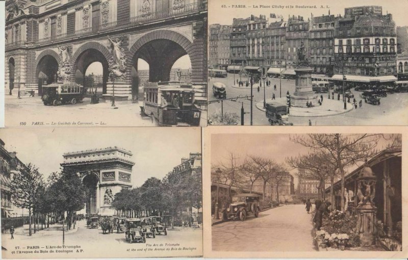 PARIS CARS AUTOMOBILES IN STREET LIFE VIE DANS LA RUE 1000 CPA (mostly pre-1940)